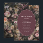 Invitation Dark Moody Romantic Floral Mariage Fête des mariée<br><div class="desc">Un choix dramatique mais élégant - cette invitation romantique à la douche à la nuptiale florale et sombre donne le ton d'une élégante célébration sophistiquée d'une future mariée. Utilisez l'outil de conception pour customiser le texte plus loin ou modifier les polices ou la taille de police si vous le souhaitez....</div>