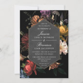 Invitation Dark Moody Romantic Floral Néerlandais Mariage (Devant)