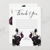 Invitation Dark Moody Romantic Mariage Floral (Devant / Derrière)