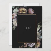 Invitation Dark Moody Vintage Floral noir Mariage (Dos)