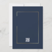 Invitation Dark Navy Blue Gold Frame Detail Enclosure (Dos)
