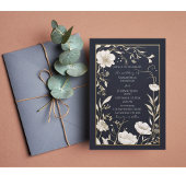 Invitation Dark Navy Gold de Mariage blanc