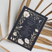 Invitation Dark Navy Gold de Mariage blanc
