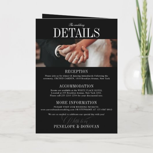 Invitation Dark Photo Magazine QR Code Tout en un Mariage (Dos)