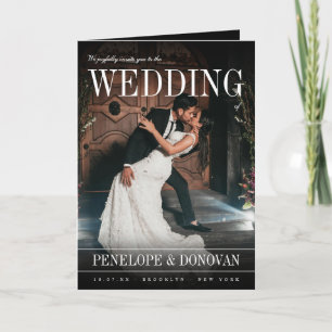 Invitation Dark Photo Magazine QR Code Tout en un Mariage