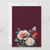 Invitation Dark Pretty pink white red roses bridal shower (Dos)