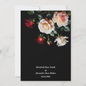 Invitation Dark Pretty Red pink white roses floral wedding (Dos)