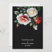 Invitation Dark Pretty white red pink roses floral wedding (Dos)