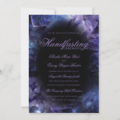 Invitation Dark Purple Boho Witch Crystals Black Handfasting (Devant)
