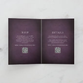 Invitation Dark Purple Fine Art Floral Elegant Wedding (Intérieur)