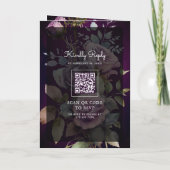Invitation Dark Purple Floral Mason Jar QR Code Moody Wedding (Dos)