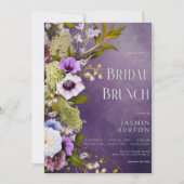 Invitation Dark Purple & Sage Floral Modern Bridal Brunch (Devant)