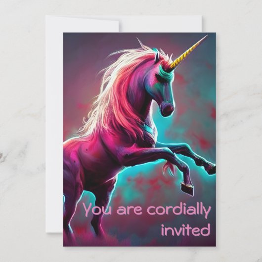 Invitation Dark Rainbow Gothic Unicorn Vous êtes invité (Devant)