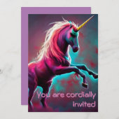 Invitation Dark Rainbow Gothic Unicorn Vous êtes invité (Devant / Derrière)