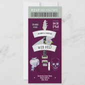 Invitation Dark Romance Rock ’n’ Roll Wedding Ticket (Devant)