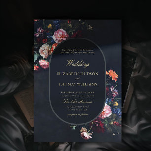 Invitation Dark Romantic Fairytale Moody Floral Mariage