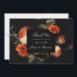 Invitation Dark Romantic Floral Rose Mariage Merci néerlandai<br><div class="desc">Customisez le texte et déplacez ou mettez à l'échelle la forme et les floraux selon vos besoins. L'échelle de forme et la couleur sont modifiables.</div>