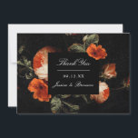 Invitation Dark Romantic Floral Rose Mariage Merci néerlandai<br><div class="desc">Customisez le texte et déplacez ou mettez à l'échelle la forme et les floraux selon vos besoins. L'échelle de forme et la couleur sont modifiables.</div>