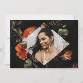 Invitation Dark Romantic Floral Roses néerlandais Sauvez la d (Dos)