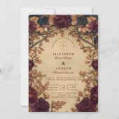 Invitation Dark Romantic Floral Wedding (Devant)