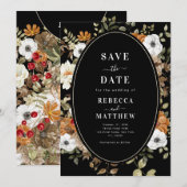 Invitation Dark Romantic Moody Floral Dramatique Noir (Devant / Derrière)