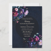 Invitation Dark Romantic Moody Florals Bijoux Tones Mariage (Devant)