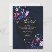 Invitation Dark Romantic Moody Florals Jewel Bridal Shower (Devant)