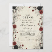 Invitation Dark Roses & Cobwebs Halloween Night (Devant)