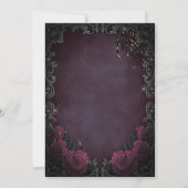 Invitation Dark Roses Frame Burgundy Glitter Drips Sweet 16  (Dos)