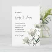 Invitation Dark Sage Green Botanical Wedding (Debout devant)