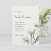 Invitation Dark Sage Green Botanical Wedding (Debout devant)