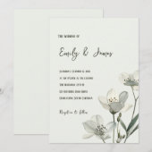 Invitation Dark Sage Green Botanical Wedding (Devant / Derrière)