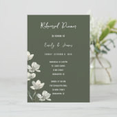Invitation Dark Sage Green Botanical Wedding (Debout devant)