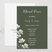 Invitation Dark Sage Green Botanical Wedding (Devant / Derrière)