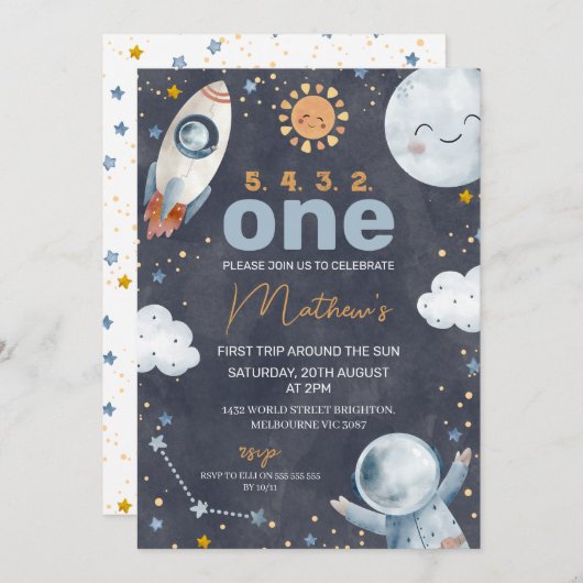 Invitation Dark Space Premier voyage autour du soleil 1er ann (Devant / Derrière)