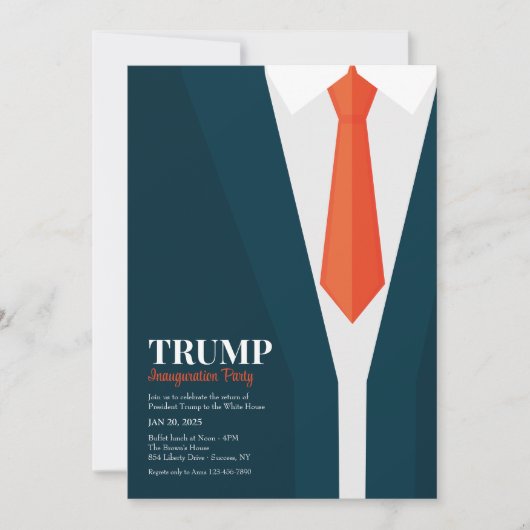 Invitation Dark Suit Red Tie Inauguration Party (Devant)