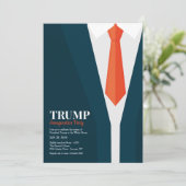 Invitation Dark Suit Red Tie Inauguration Party (Debout devant)