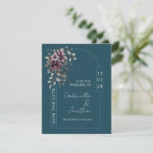 Invitation Dark Teal, Dusty Purple Arch Save the Date | (Debout devant)