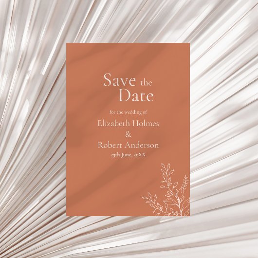 Invitation Dark Terracotta Botanical Save the Date