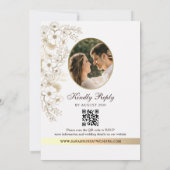 Invitation Dark Wood Monogram Photo QR Wedding (Dos)