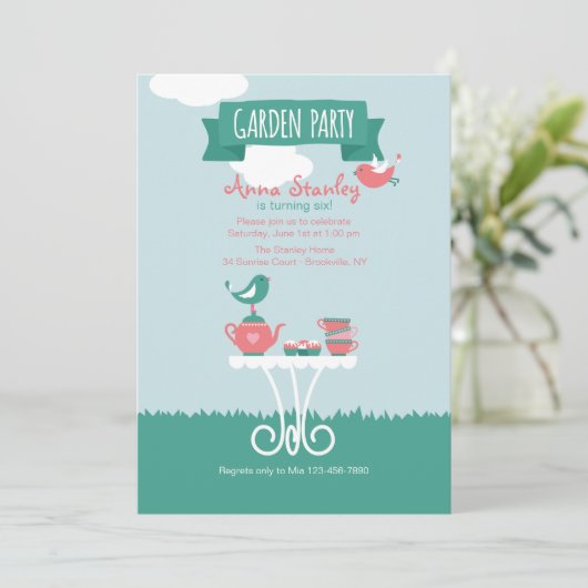 Invitation d'arrangement de réception en plein air (Debout devant)