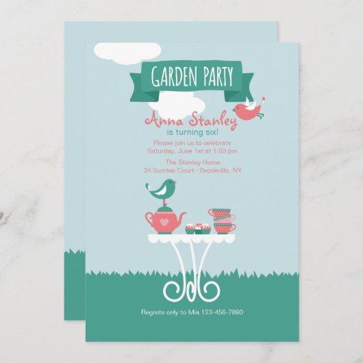 Invitation d'arrangement de réception en plein air (Devant / Derrière)