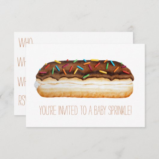 Invitation d'arrosage pour bébé Donut (Devant / Derrière)