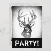 Invitation d'art à la chasse aux cerfs Vintages (Devant / Derrière)