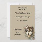 Invitation d'art de loup de mémorial de célébratio (Dos)