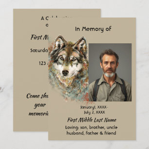 Invitation d'art de loup de mémorial de célébratio