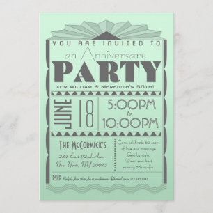 Invitation d'art déco - texte de coutume de style