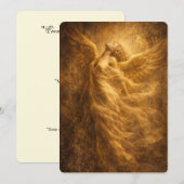 Invitation d'art fin Ange Doré Luxueux (Devant / Derrière)