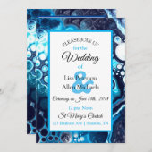 Invitation d'art fluide Deep Blue Marble (Devant / Derrière)