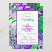 Invitation d'art fluide en marbre violet et vert (Devant / Derrière)